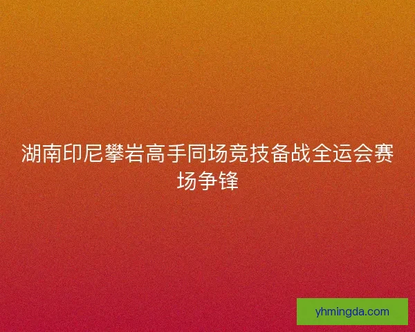 湖南印尼攀岩高手同场竞技备战全运会赛场争锋